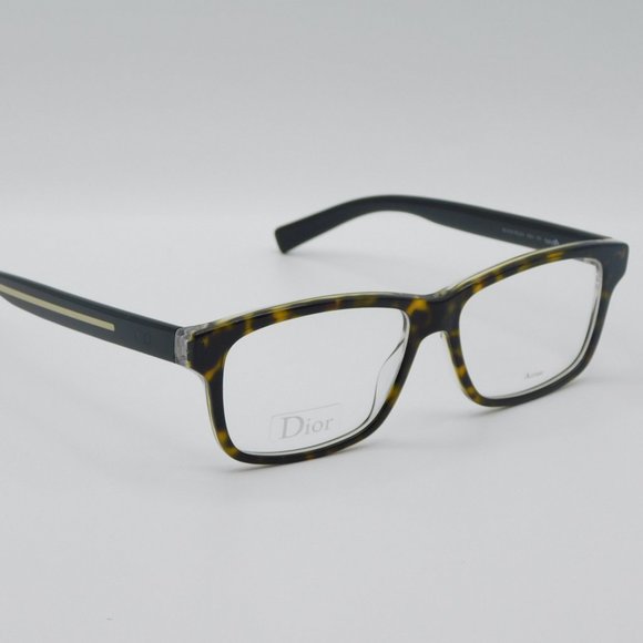 NEW DIOR BLACKTIE 204 0G6G HAVANA BLACK RECTANGULAR EYEGLASSES FRAME 54-… - Picture 6 of 11
